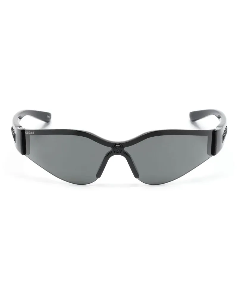 Gucci Sonnenbrille mit Oversized-Gestell - Schwarz Schwarz