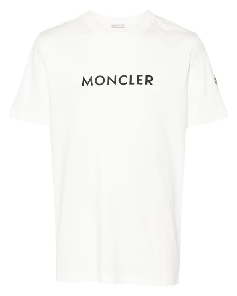 Moncler T-Shirt mit Logo-Print Weiß
