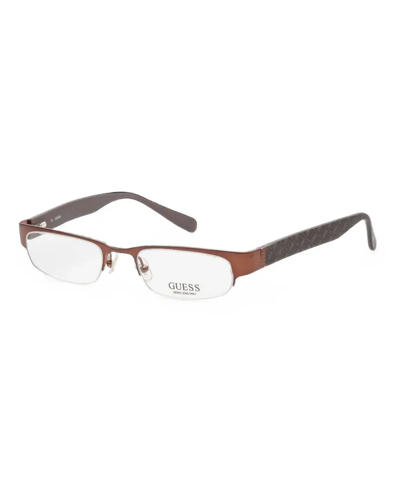 Guess logo-print rectangle-frame glasses - Braun Braun