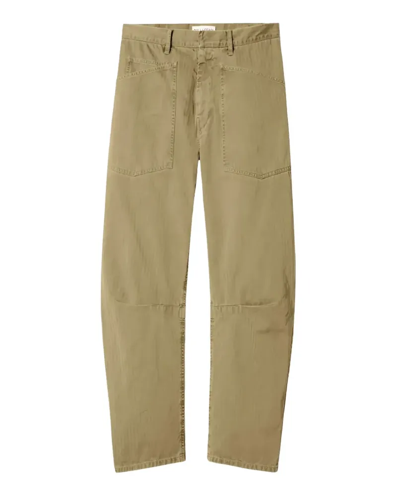 Nili Lotan Shon patch-pocket barrel trousers - Nude Nude