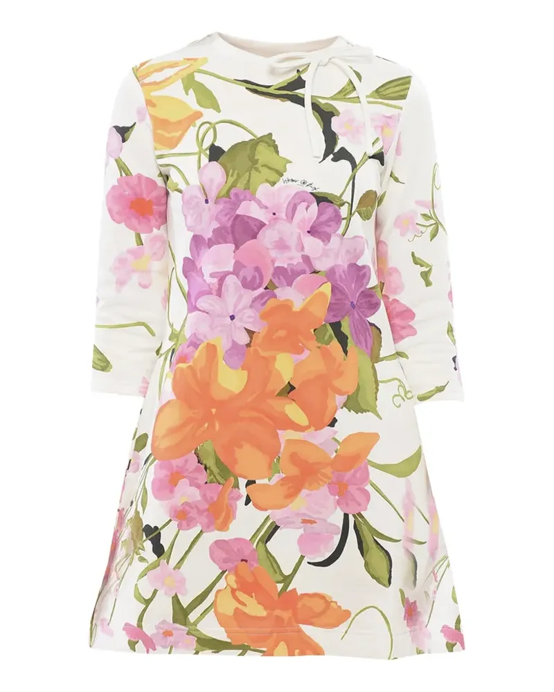 Viktor & Rolf floral-print A-line cotton mini dress - Weiß Weiß