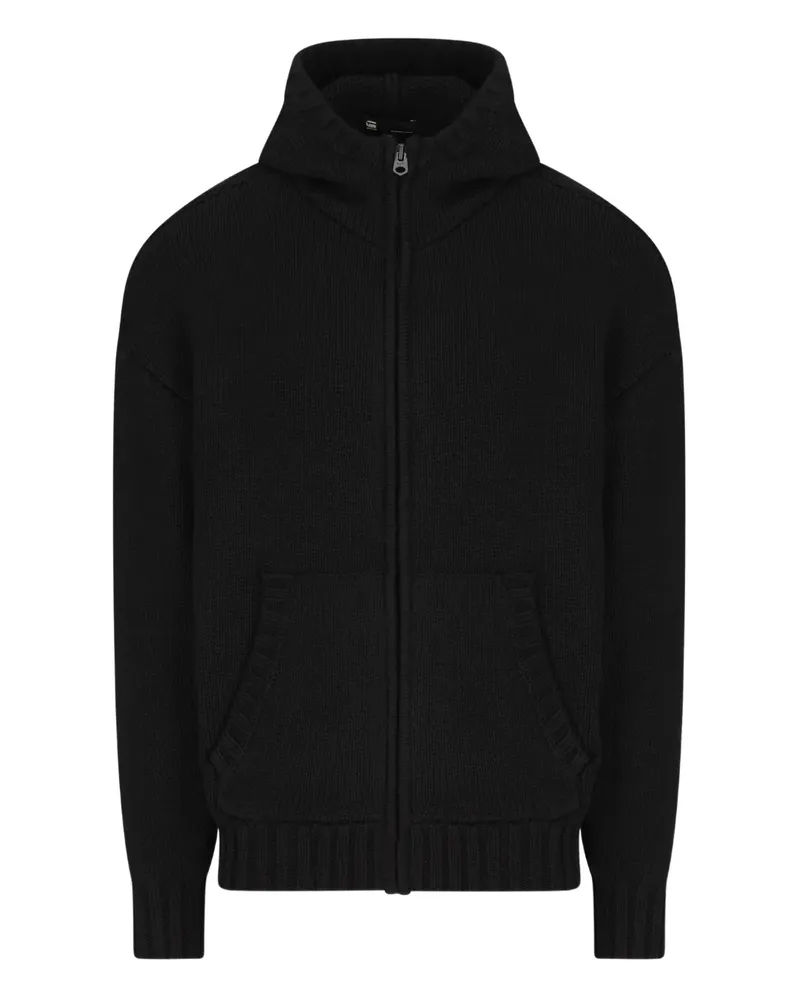 G-STAR RAW Cardigan mit Kapuzenkragen - Schwarz Schwarz