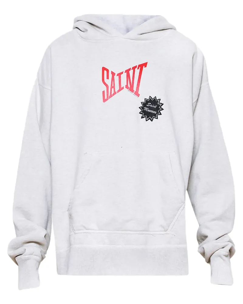 SAINT MXXXXXX Hoodie mit Logo-Print - Grau Grau