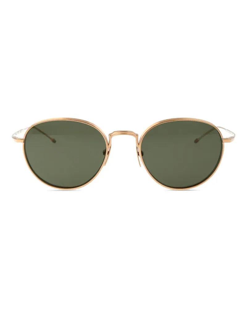 Thom Browne Sonnenbrille mit rundem Gestell - Gold Gold