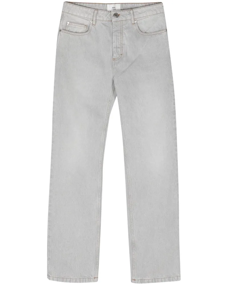 AMI Paris Tief sitzende Straight-Leg-Jeans - Grau Grau