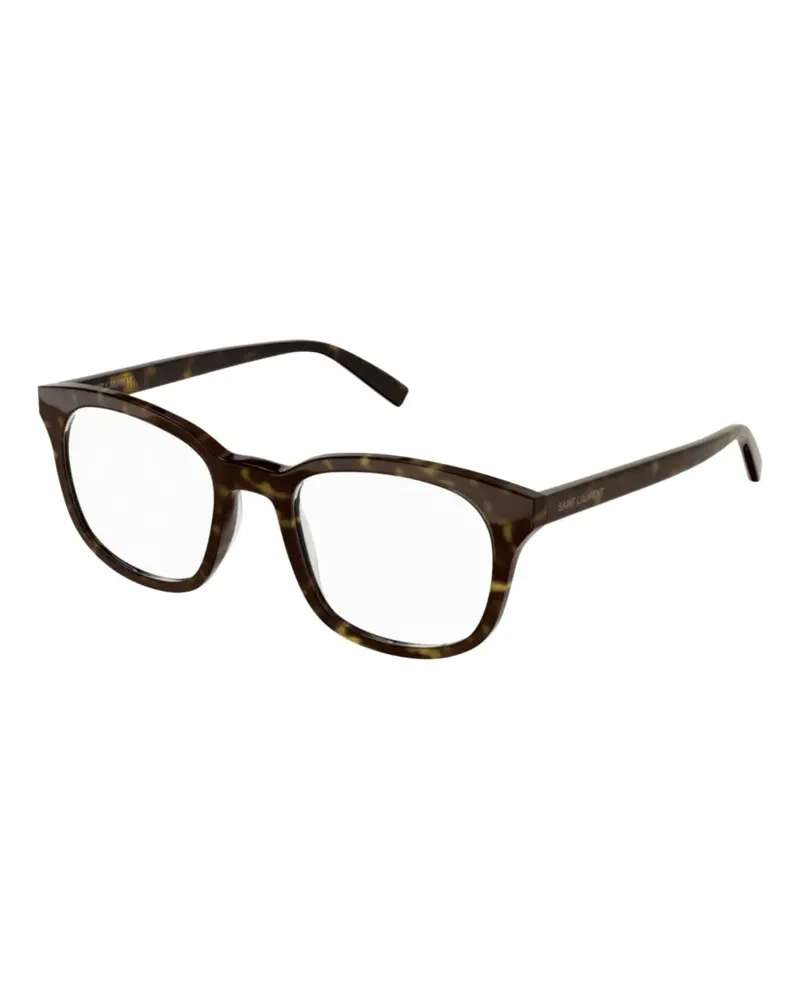 Saint Laurent Brille mit eckigem Gestell - Braun Braun