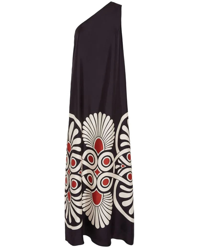 La DoubleJ Roy Seidenkleid mit geometrischem Print - Schwarz Schwarz