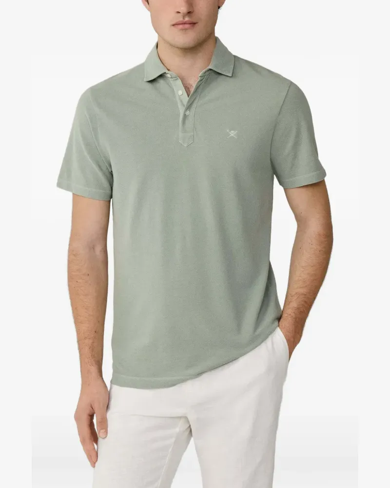 Hackett Stückgefärbtes Piqué-Poloshirt - Grün Grün
