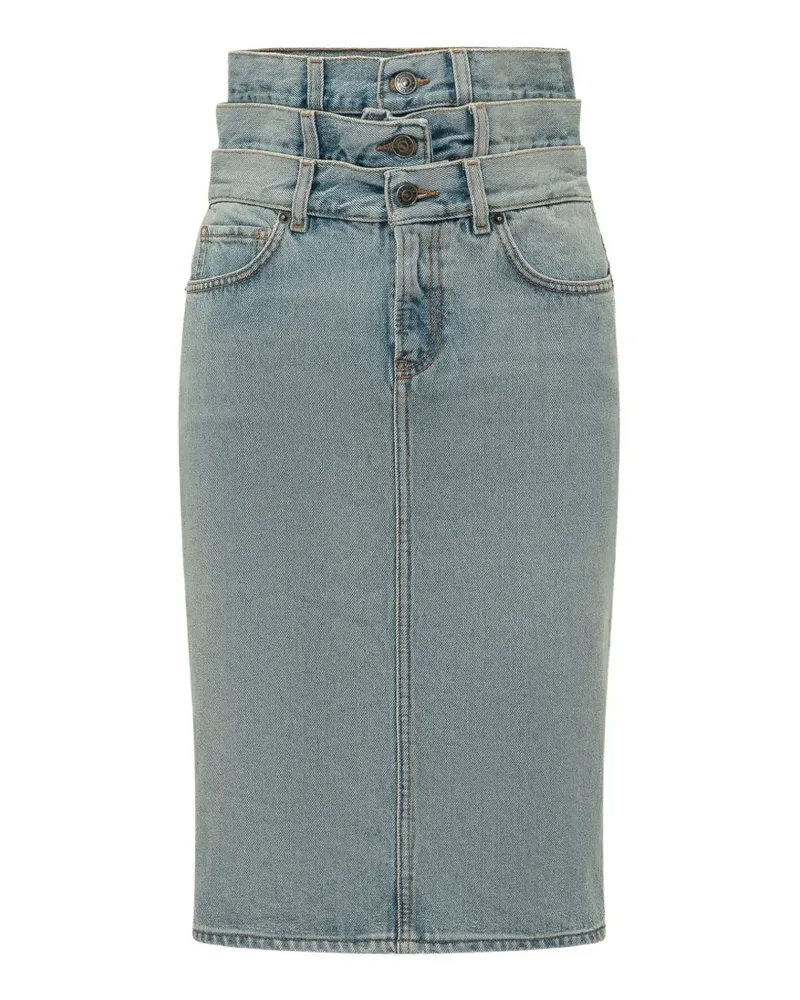 Fiorucci triple-waistband denim skirt - Blau Blau