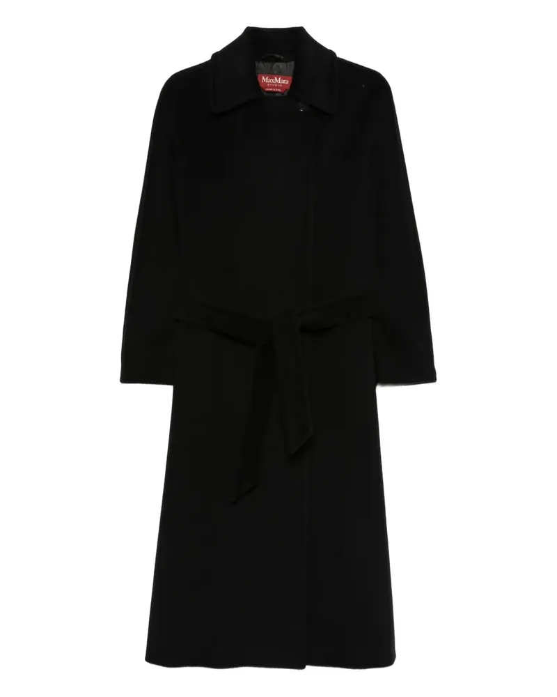 Max Mara Mantel mit Gürtel - Schwarz Schwarz