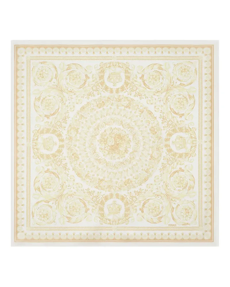 Versace Seidenschal mit Barocco-Print - Weiß Weiß