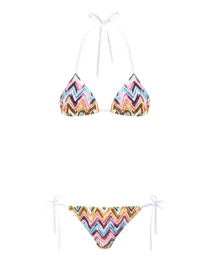 Missoni zigzag-pattern tie bikini set - Rosa Rosa