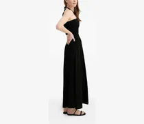 Gesmoktes Neckholder-Maxikleid - Schwarz