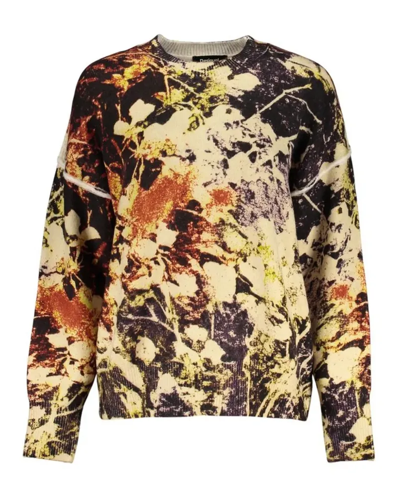 Desigual Sweatshirt mit abstraktem Print - Gelb Gelb