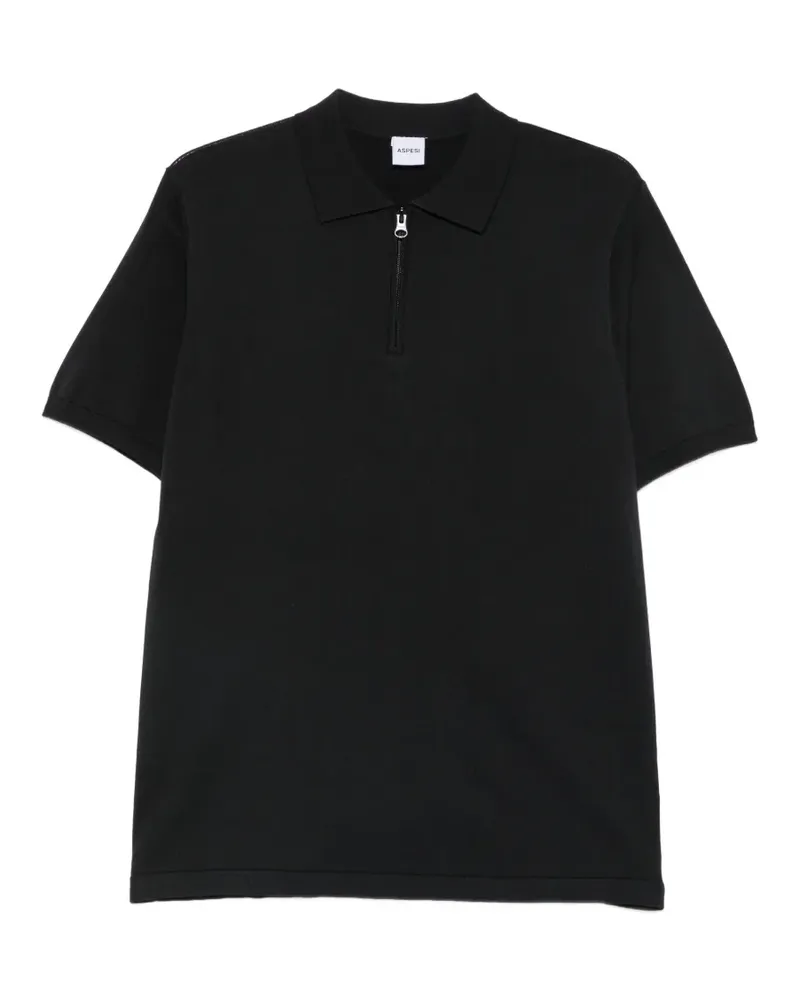 ASPESI Poloshirt mit Reißverschluss - Blau Blau
