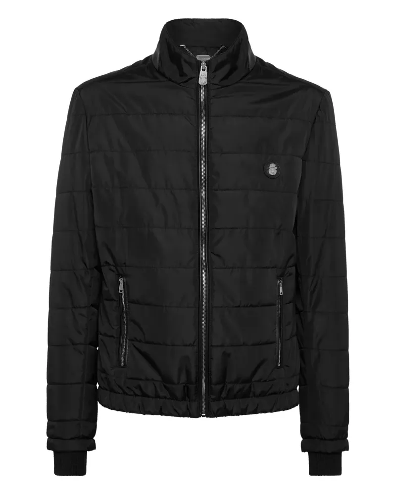 Billionaire Gesteppte Jacke mit Lederbesatz - Schwarz Schwarz