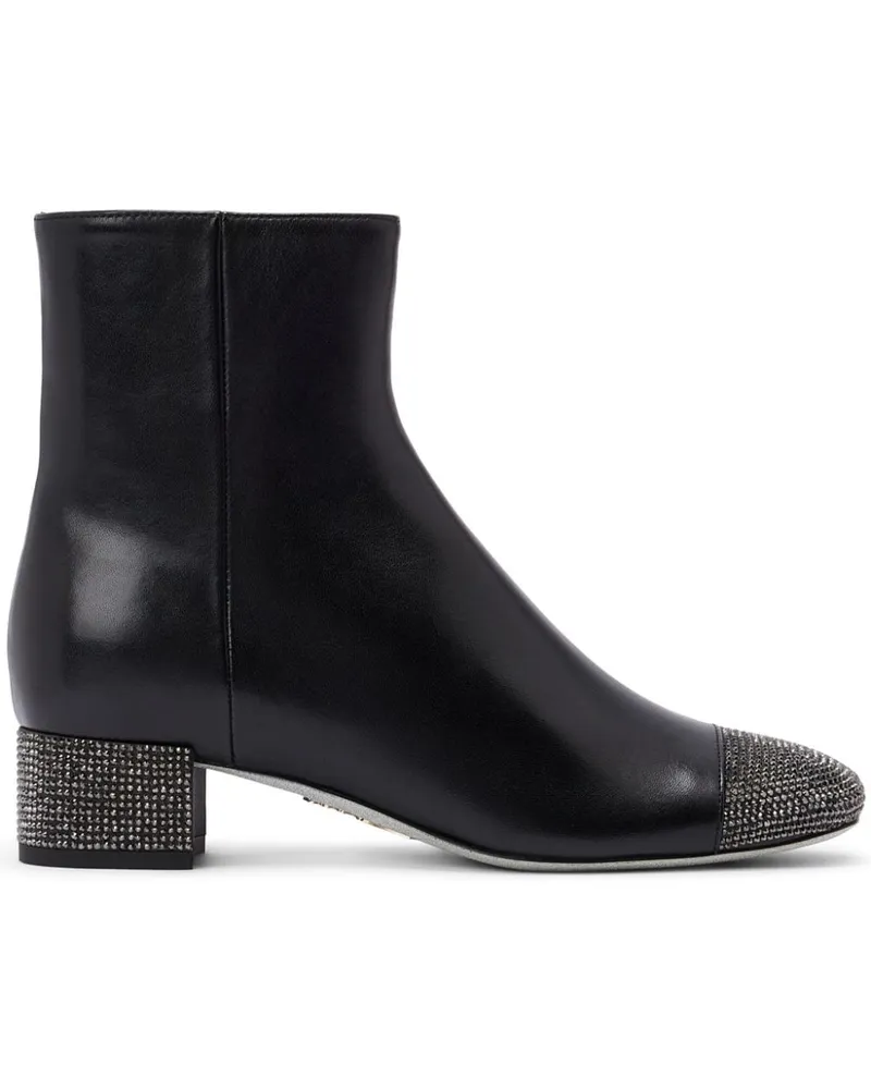 René Caovilla Bonien Stiefeletten mit Kristallen 40mm - Schwarz Schwarz