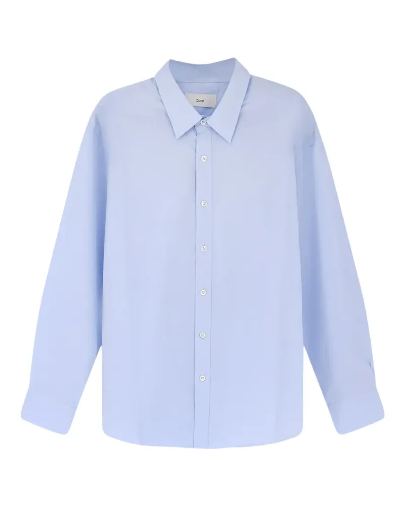 Dunst logo-embroidered cotton shirt - Blau Blau