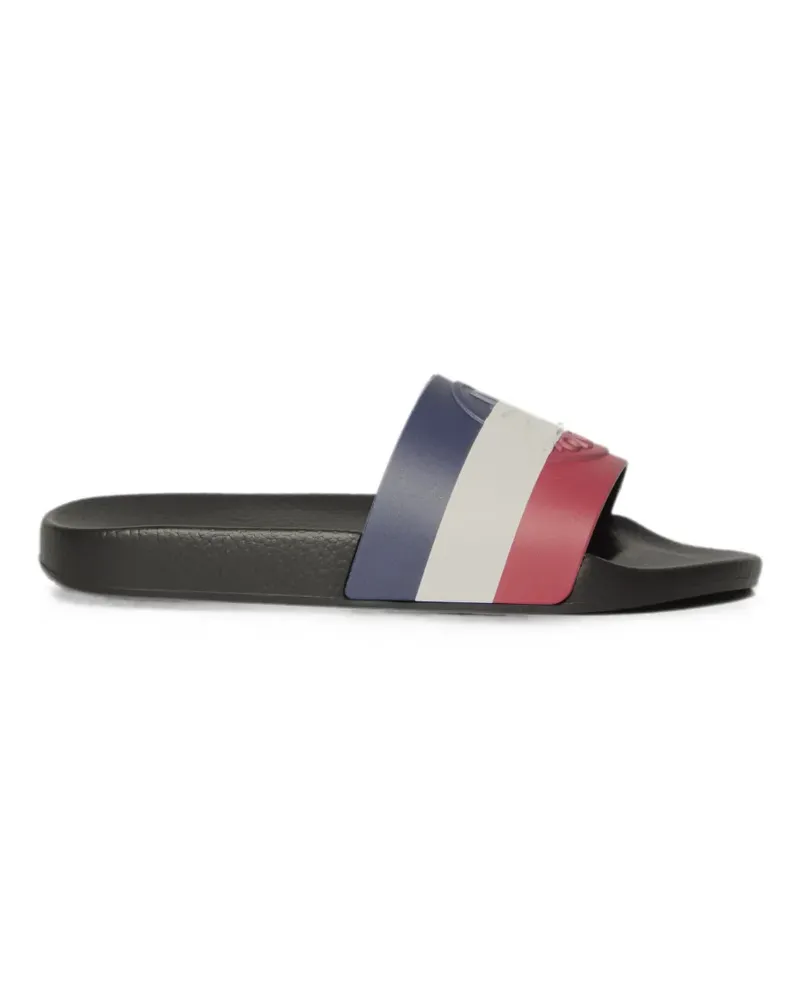 Moncler Basile striped slides - Blau Blau