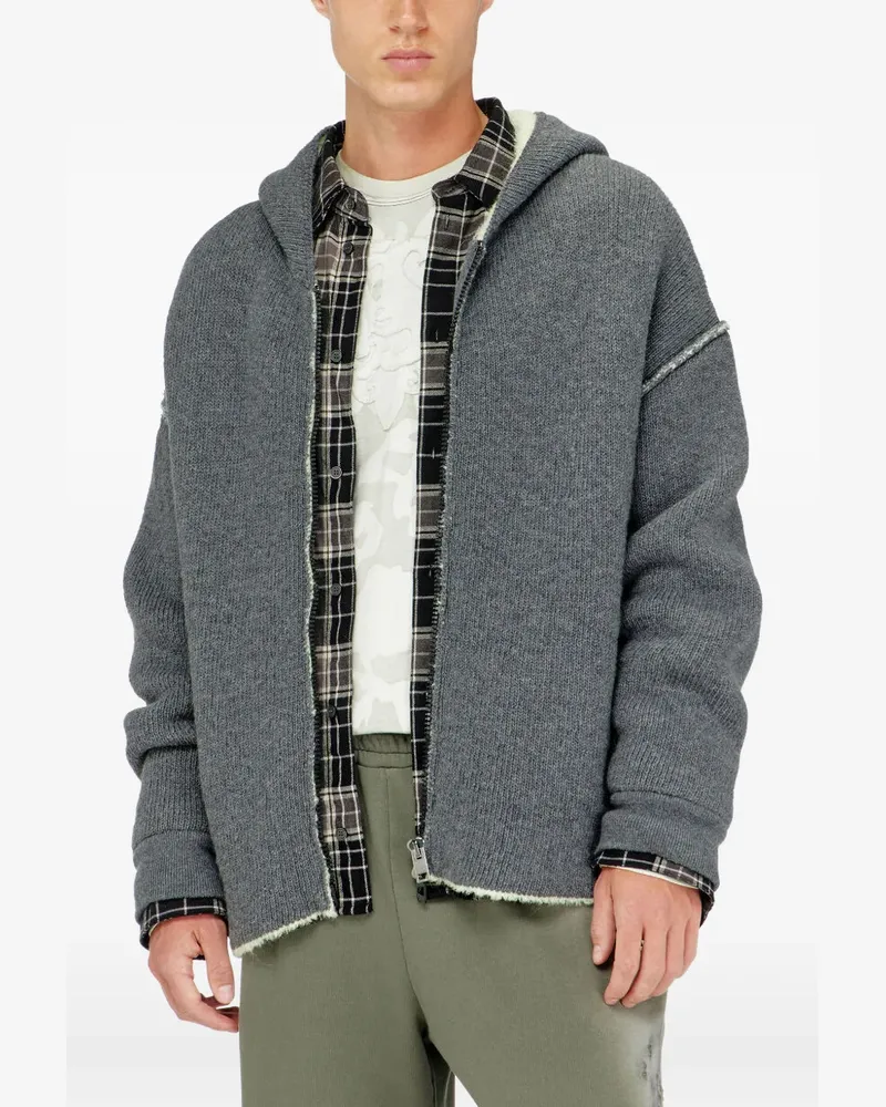 Diesel Kapuzenjacke aus Dual-Texture-Strick - Grau Grau