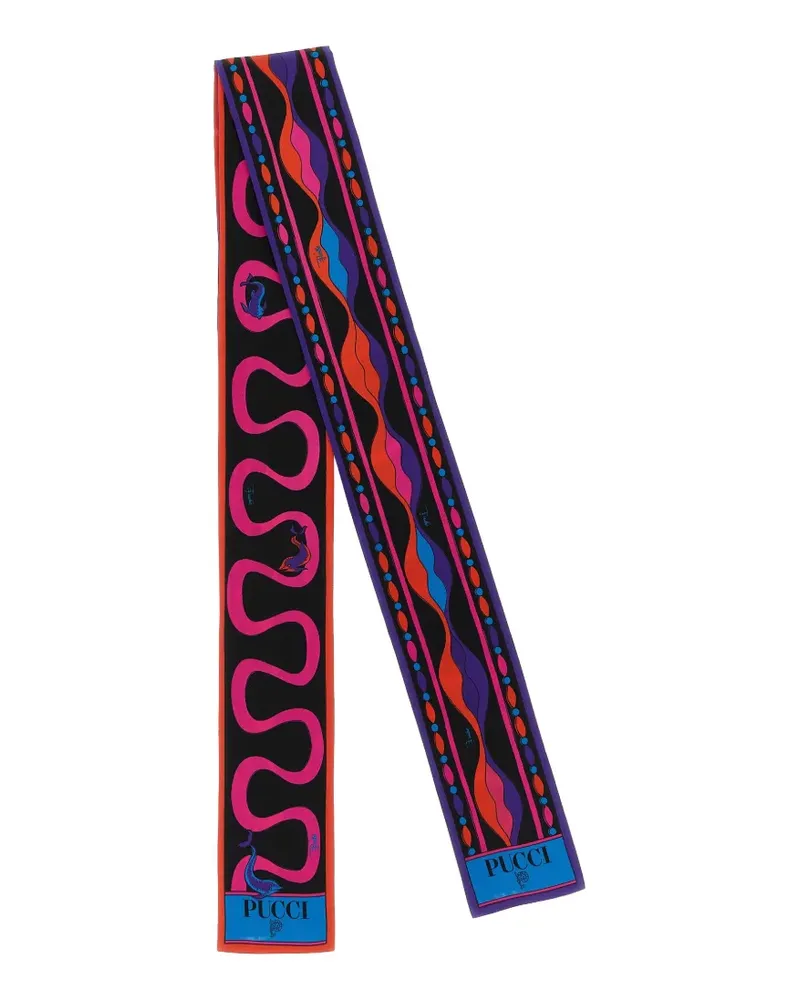 Emilio Pucci Schal aus Seide mit Print - Schwarz Schwarz