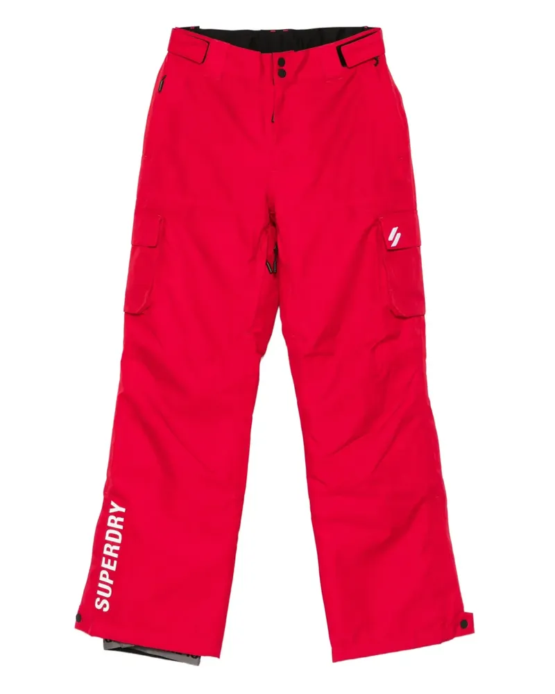 Superdry. Hose mit Logo-Print - Rot Rot
