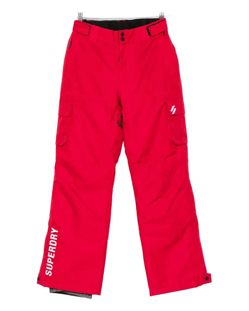 Superdry. Hose mit Logo-Print - Rot Rot
