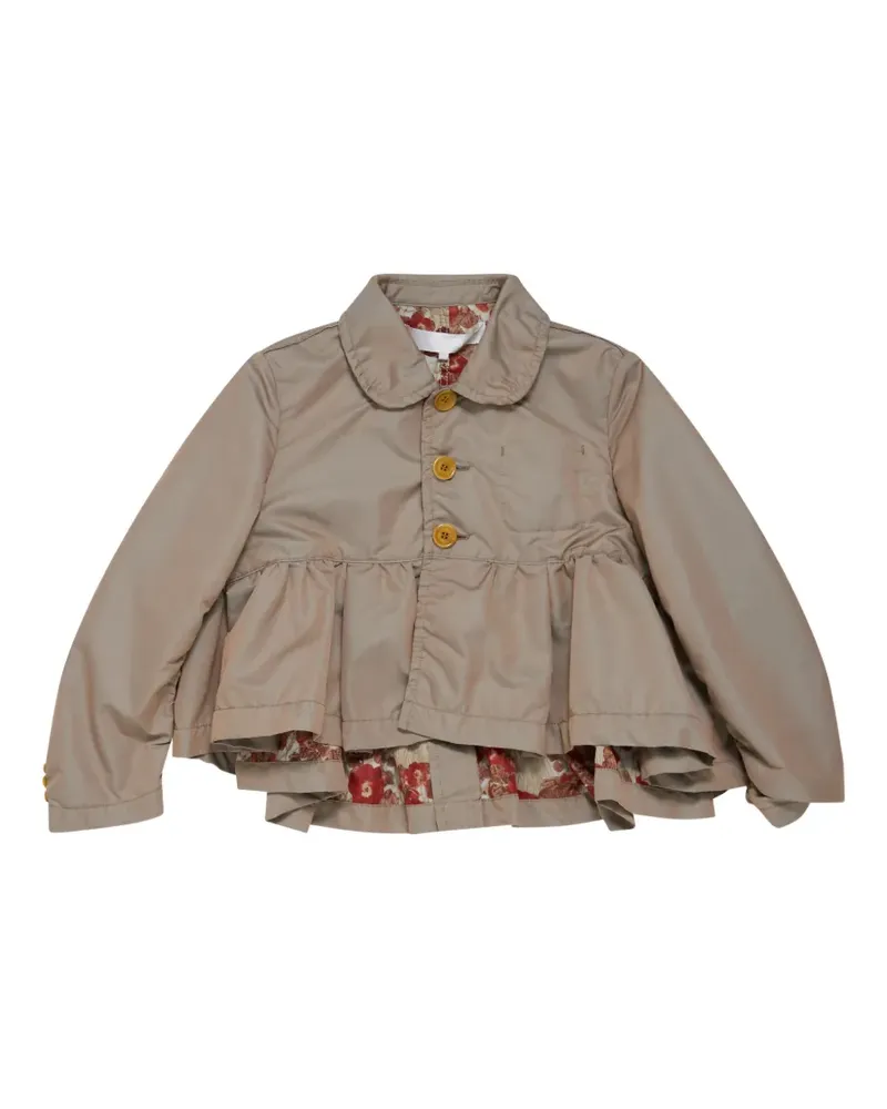 Comme des Garçons ruffled-hem Peter Pan-collar jacket - Nude Nude