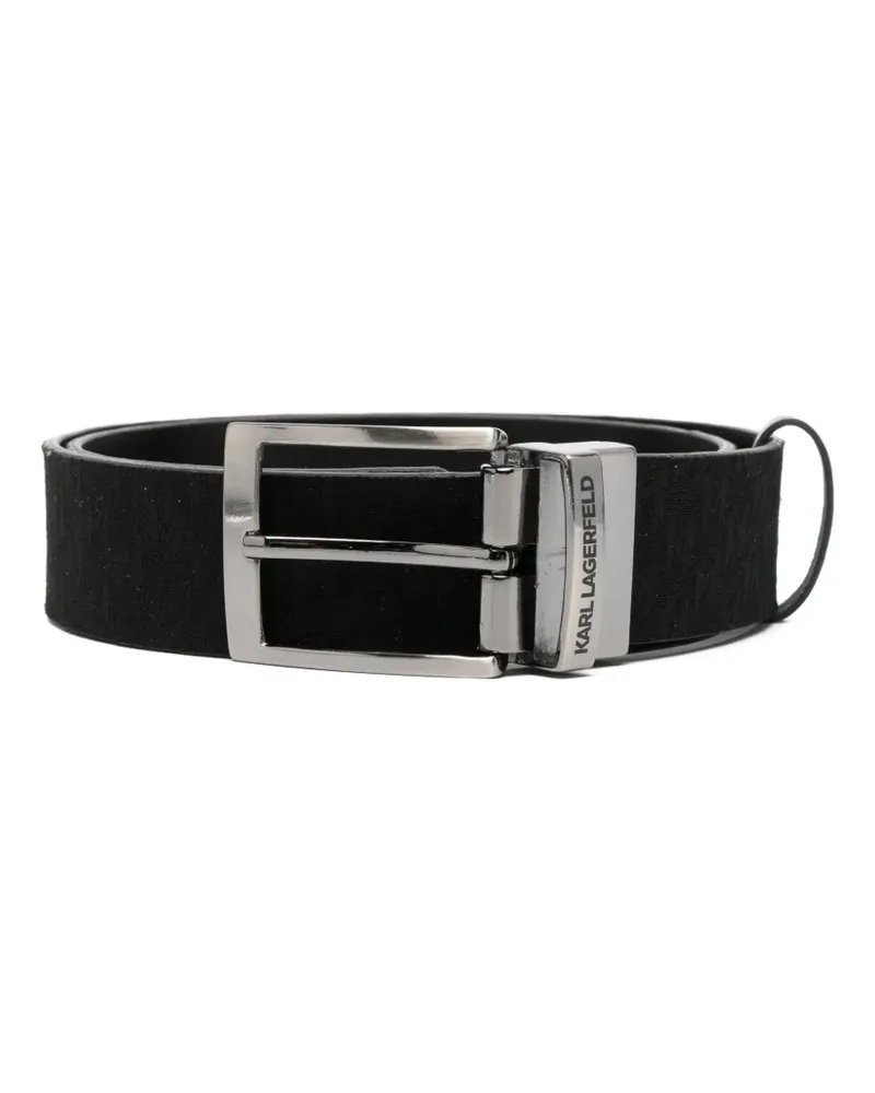 Karl Lagerfeld monogram-pattern belt - Schwarz Schwarz