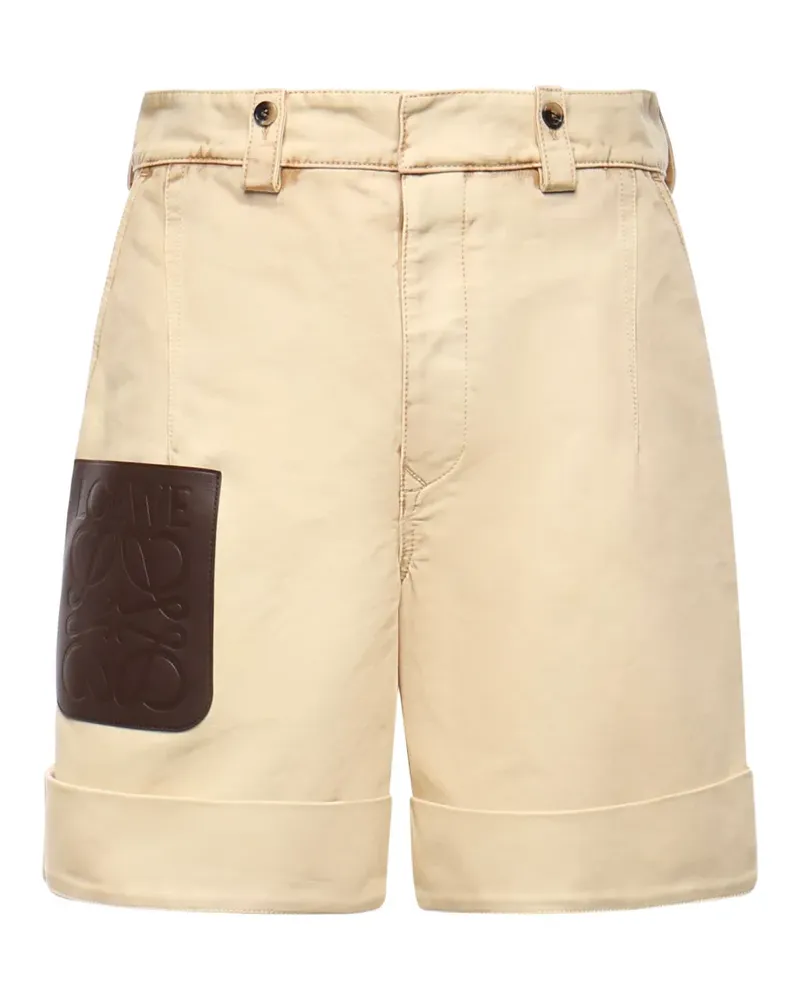 Loewe cuffed logo shorts - Nude Nude
