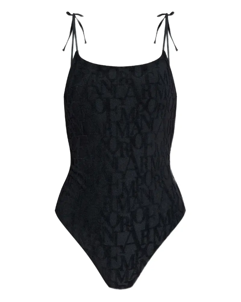 Emporio Armani Badeanzug mit Monogrammmuster - Schwarz Schwarz