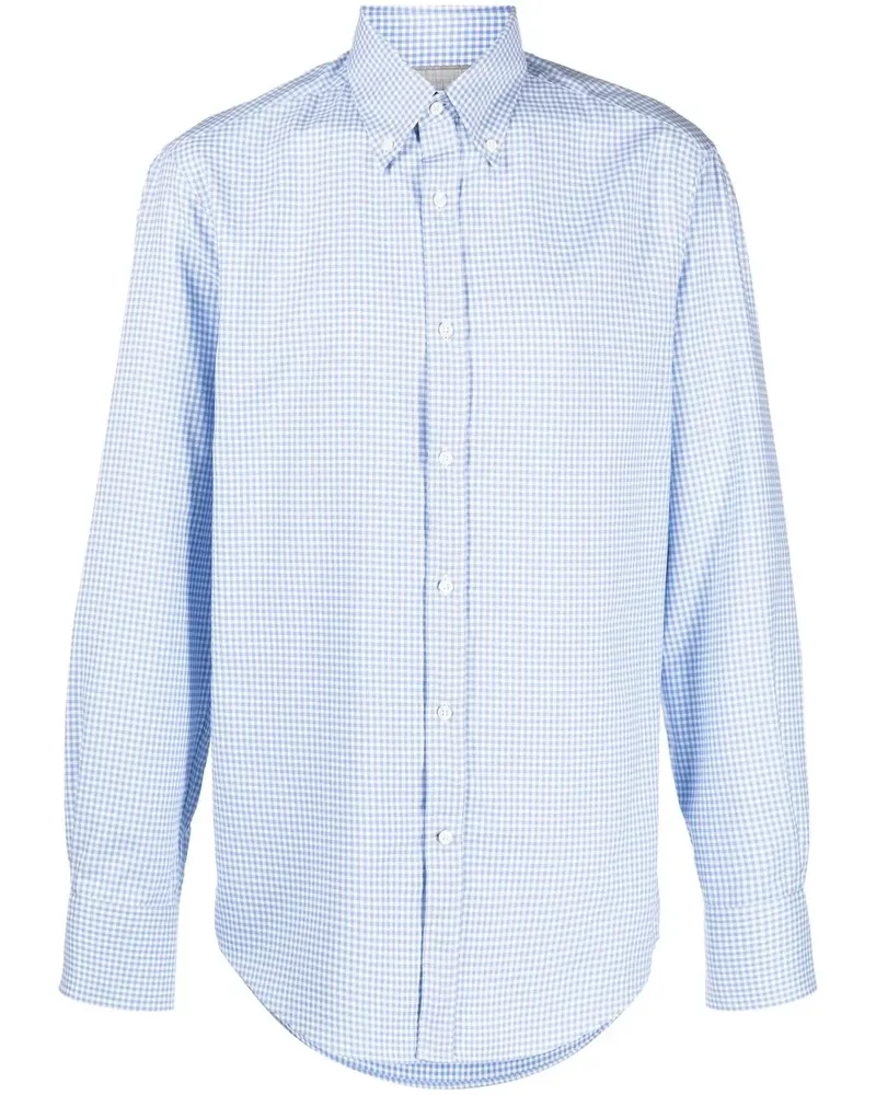 Brunello Cucinelli Kariertes Button-down-Hemd - Weiß Weiß