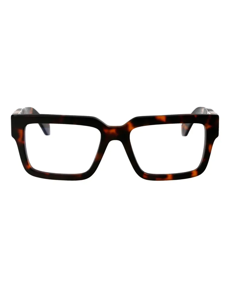 OFF-WHITE tortoiseshell-effect square-frame glasses - Braun Braun