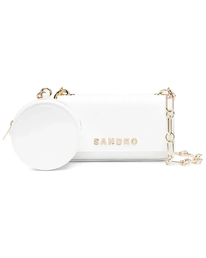 Sandro Schultertasche mit Logo - Weiß Weiß
