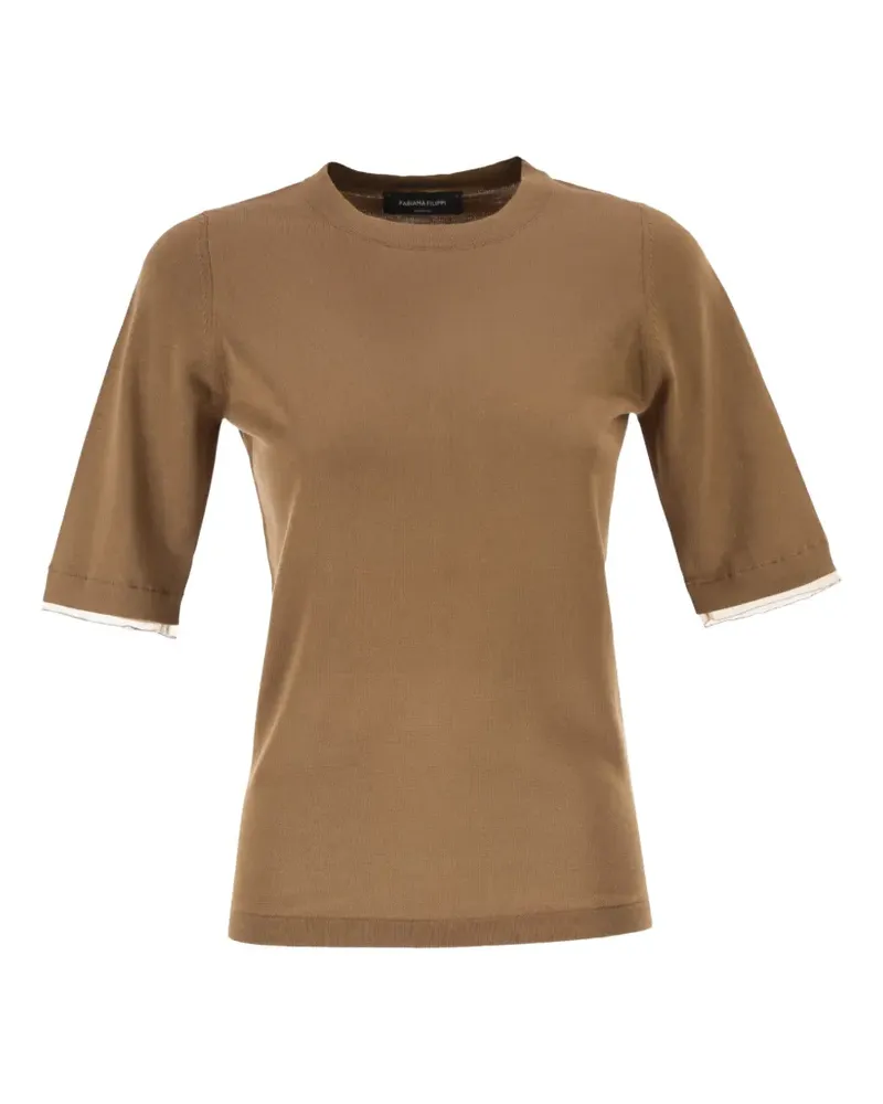 Fabiana Filippi T-Shirt mit Rundhalsausschnitt - Braun Braun