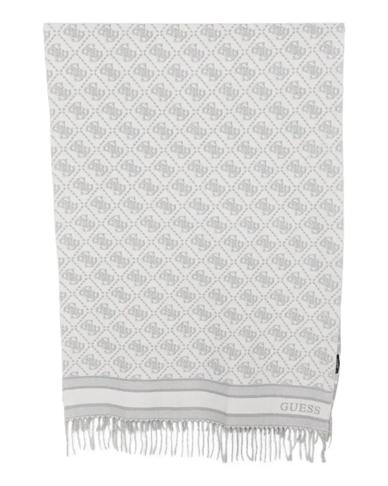 Guess monogram-pattern fringed scarf - Nude Nude