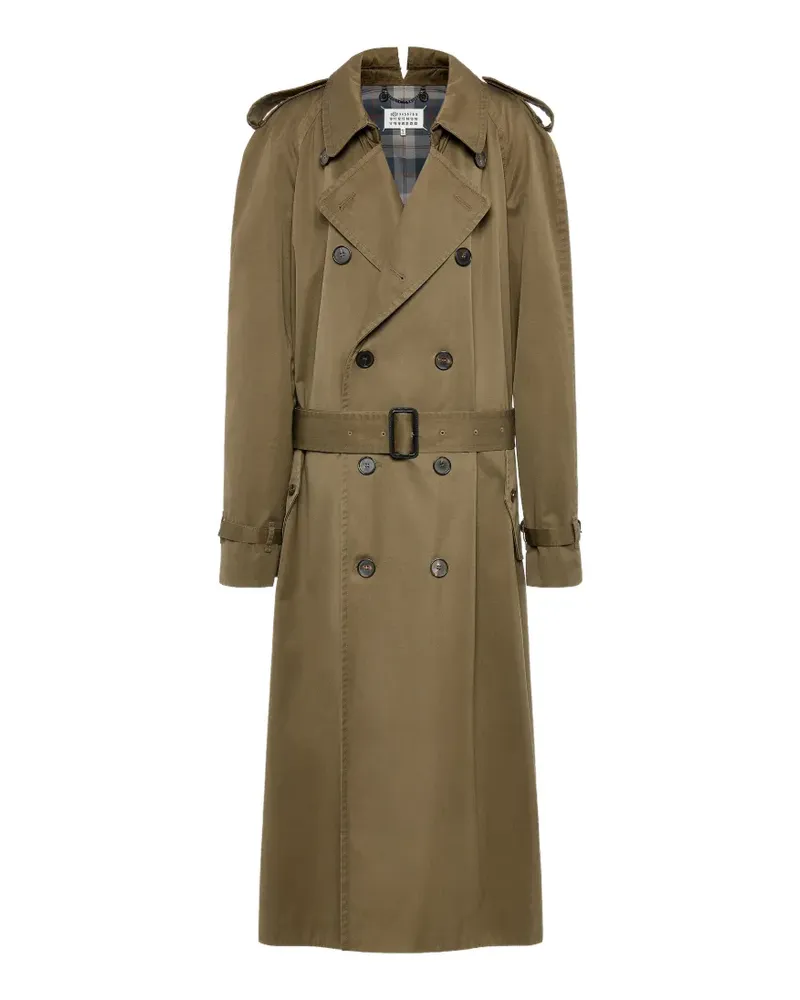 Maison Margiela Doppelreihiger Trenchcoat mit Umschlag - Grün Grün