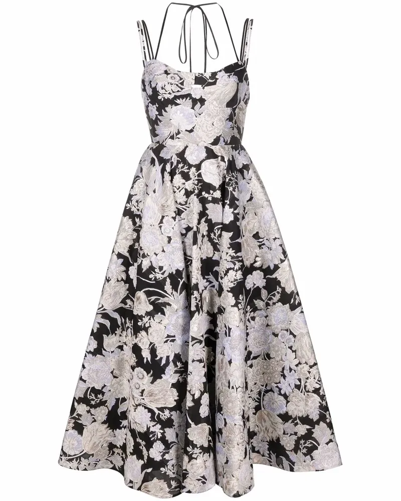 Erdem Ausgestelltes Jacquard-Kleid - Schwarz Schwarz