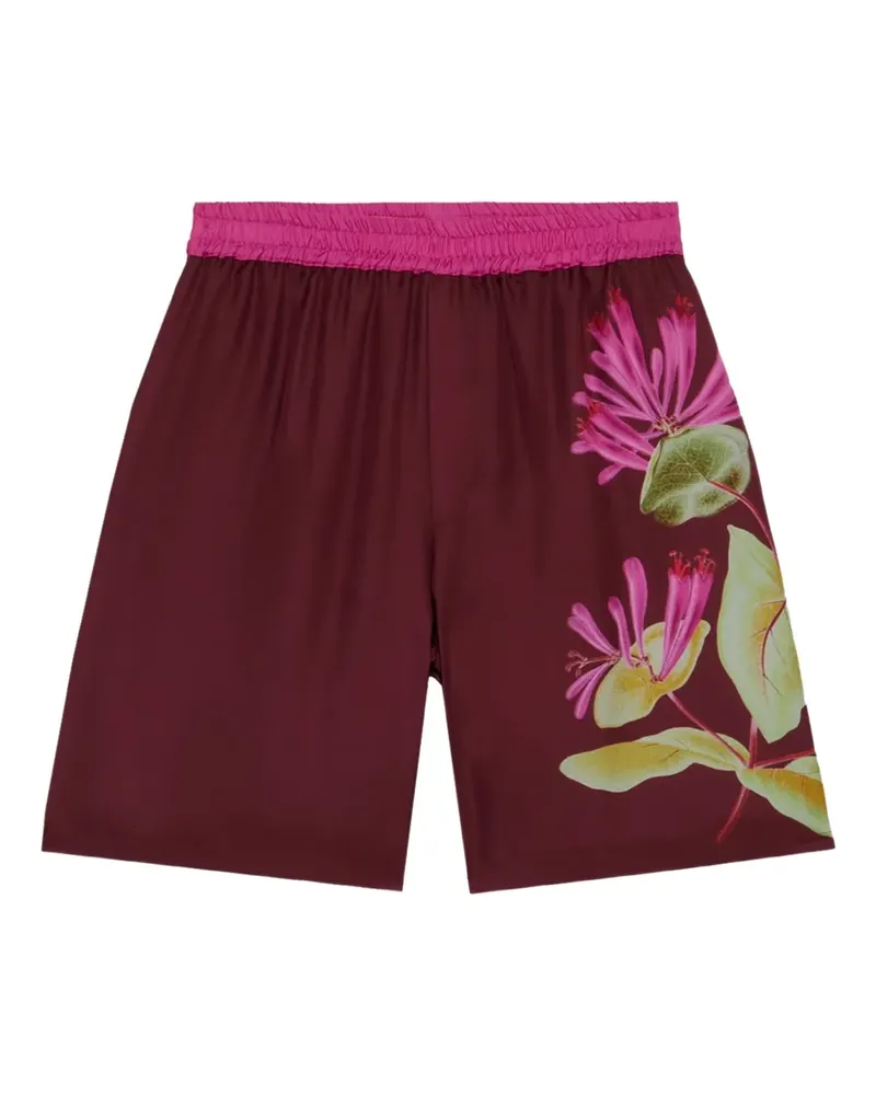 Pierre-Louis Mascia Stretchbund-Shorts mit Blumen-Print - Rot Rot