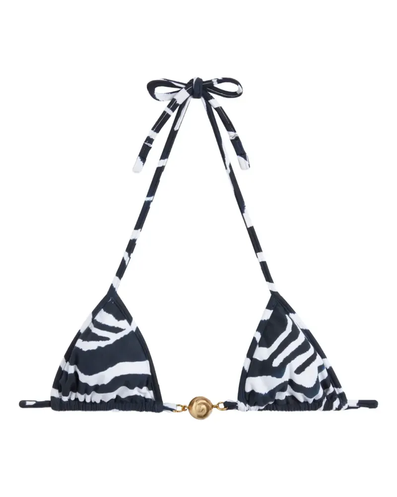 Reina Olga Splash zebra-print bikini top - Schwarz Schwarz