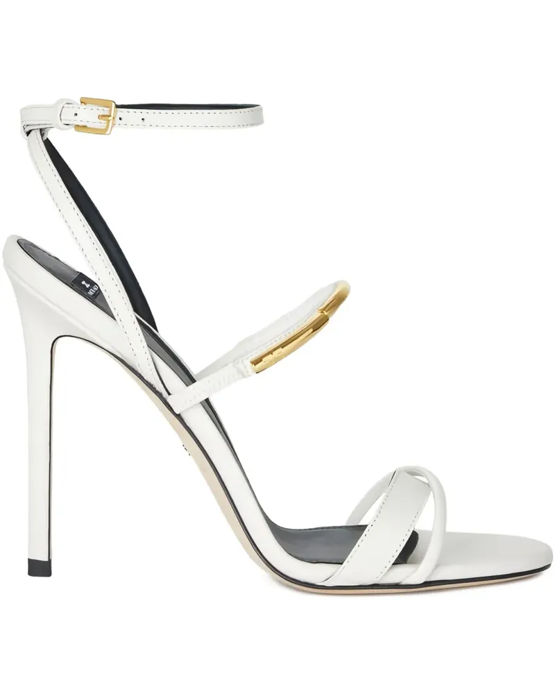 Elisabetta Franchi Sandalen aus Leder 105mm - Weiß Weiß