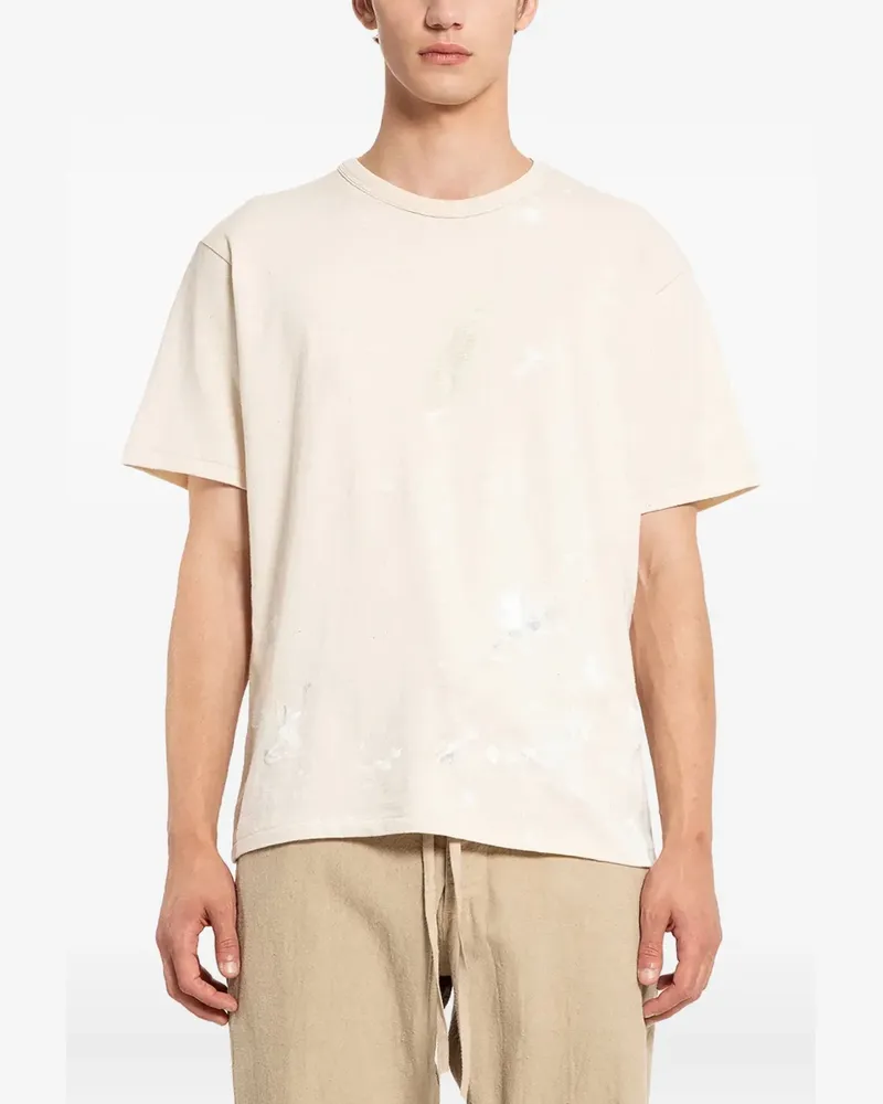 Taiga Takahashi T-Shirt mit Farbklecks-Print - Nude Nude
