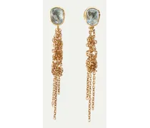 18kt yellow  Waterfall aquamarine drop earrings