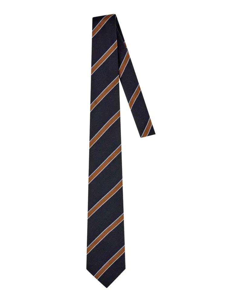 Corneliani Seidenkrawatte mit diagonalen Streifen - Blau Blau