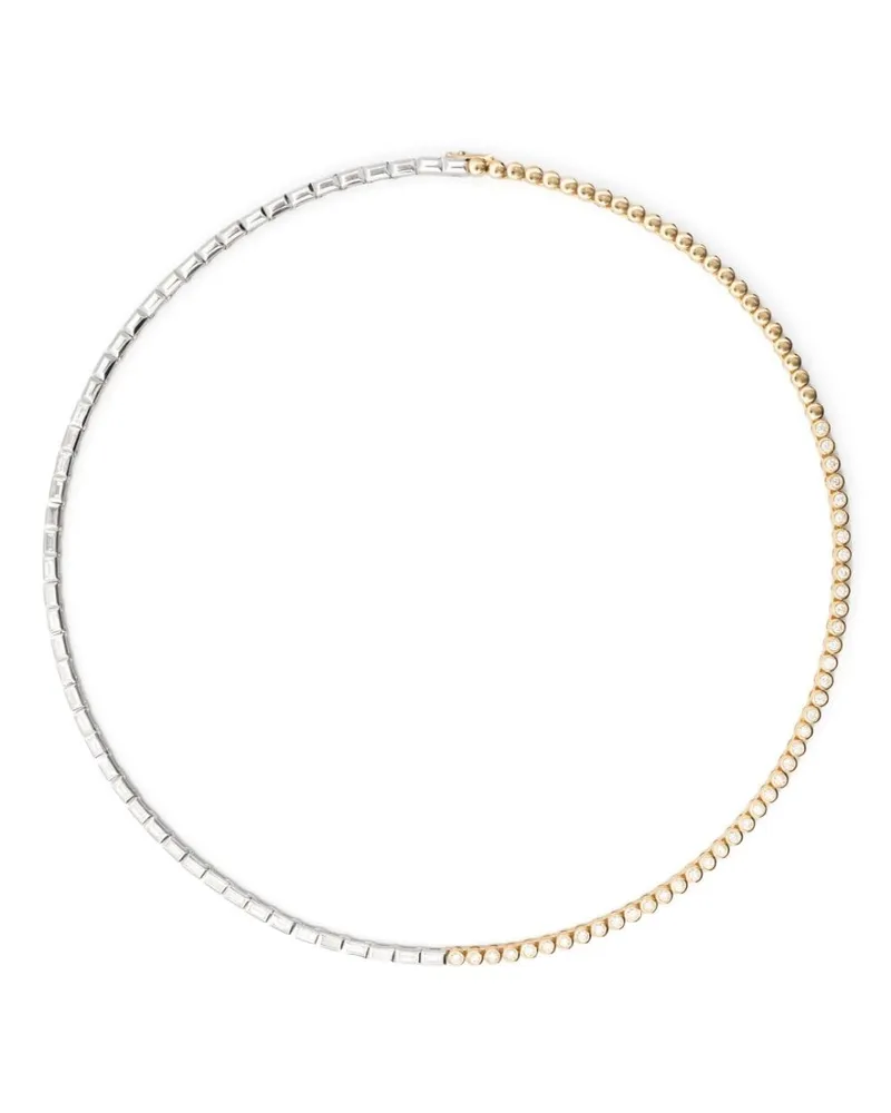 Yvonne Léon 18kt Gelb- und Weißgoldhalskette mit einem Diamanten Gold