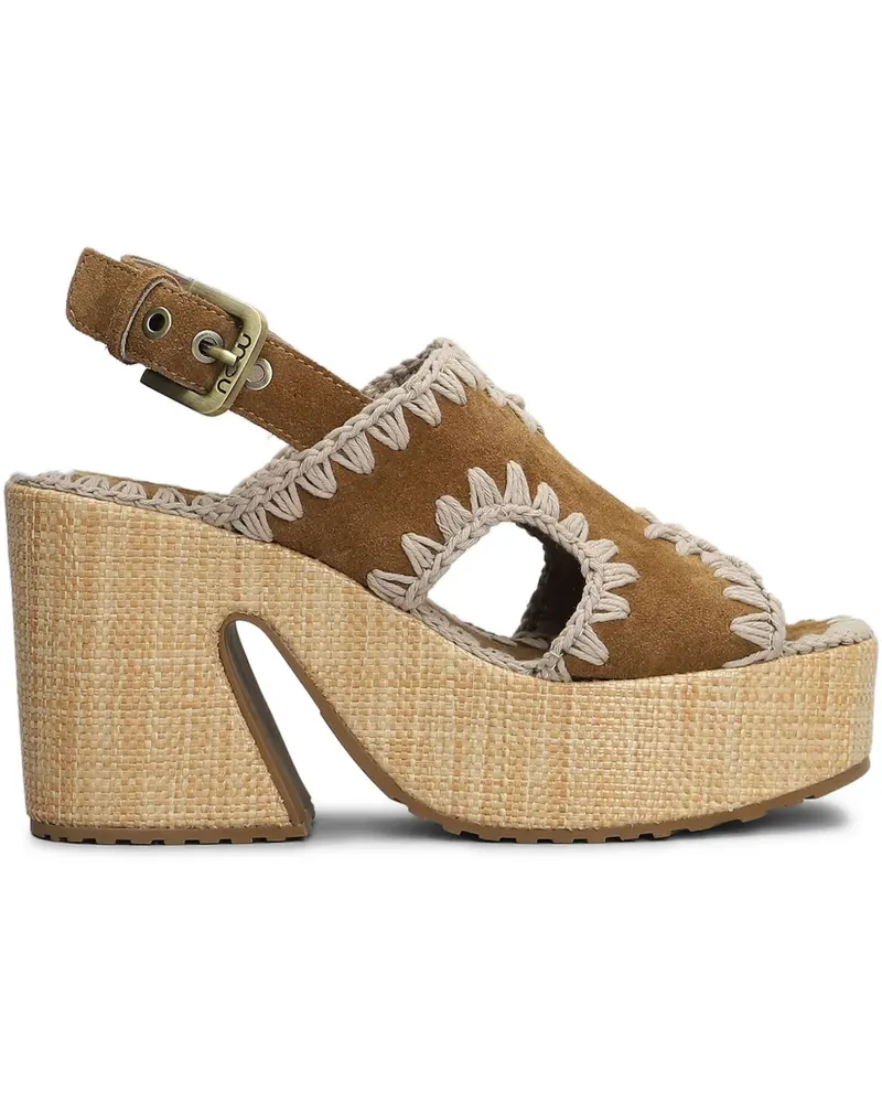 Mou Plateau-Sandalen aus Bast 100mm - Braun Braun
