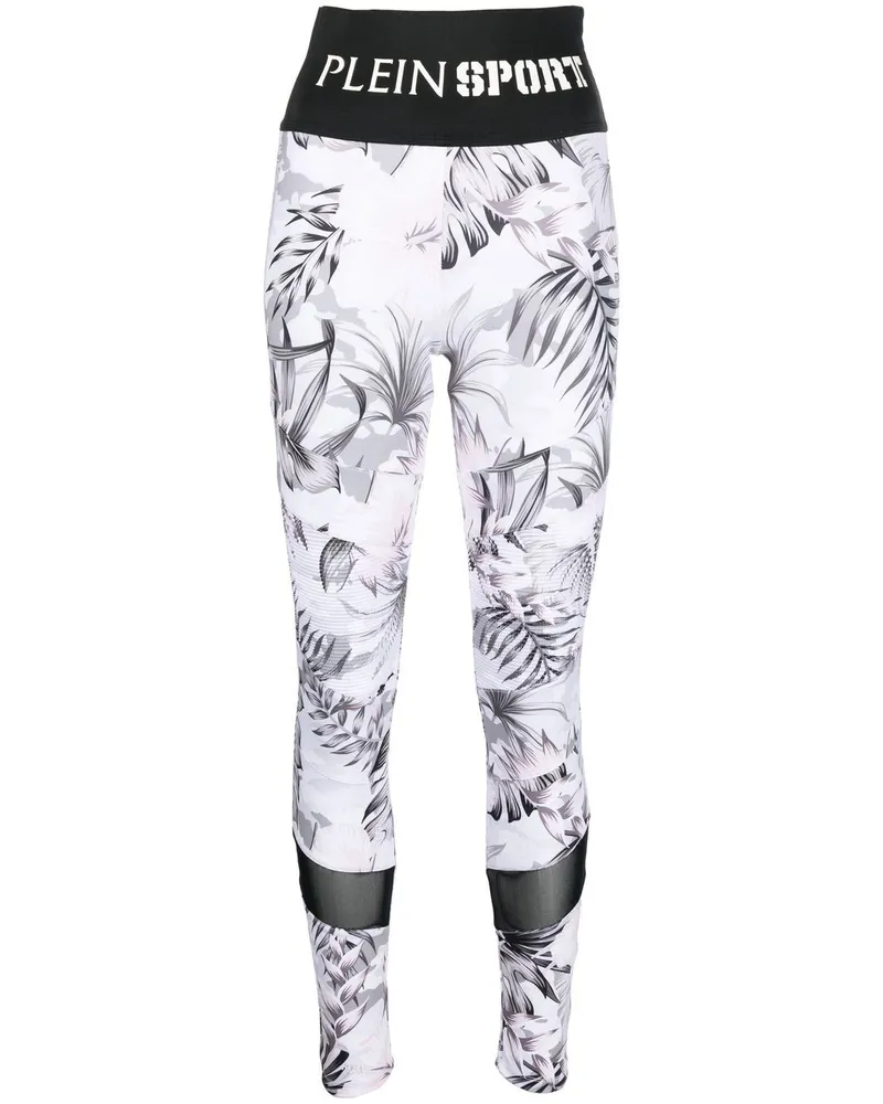Philipp Plein Leggings mit Blumen-Print - Weiß Weiß