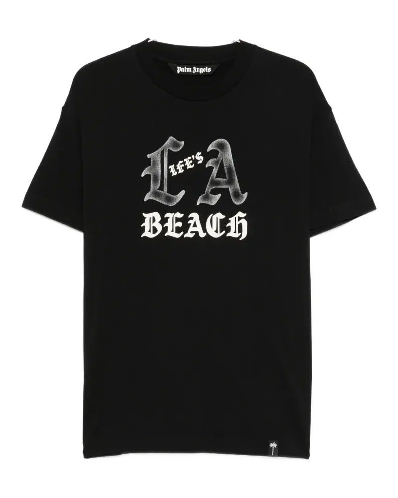 Palm Angels Life A Beach graphic-print T-shirt - Schwarz Schwarz