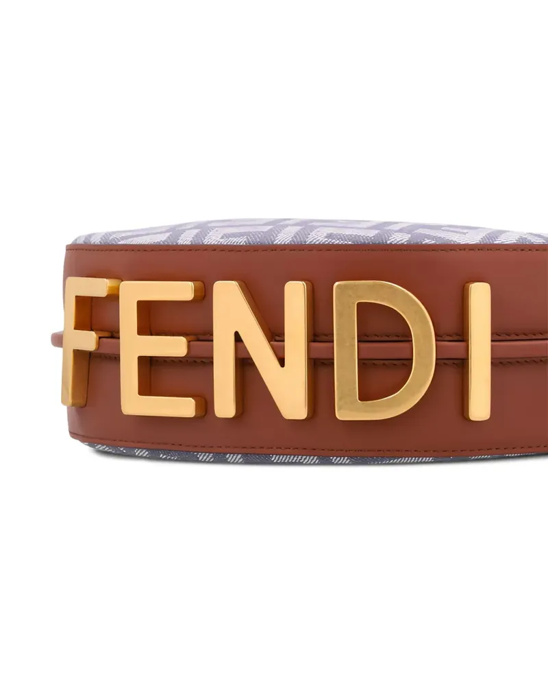 Fendi Crescent Schultertasche mit FF - Blau Blau