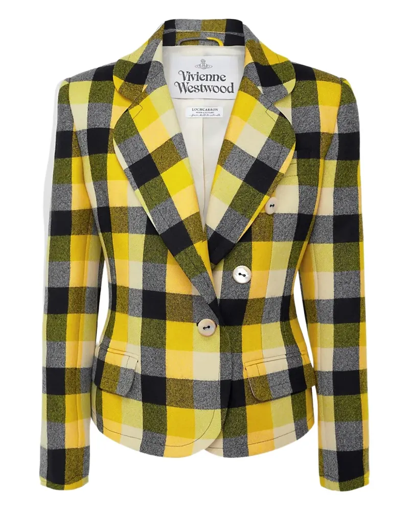 Vivienne Westwood Doppelreihiger Georgia Blazer mit Karo - Gelb Gelb